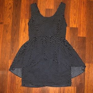 Forever 21 Navy Polka Dot Peplum Dress